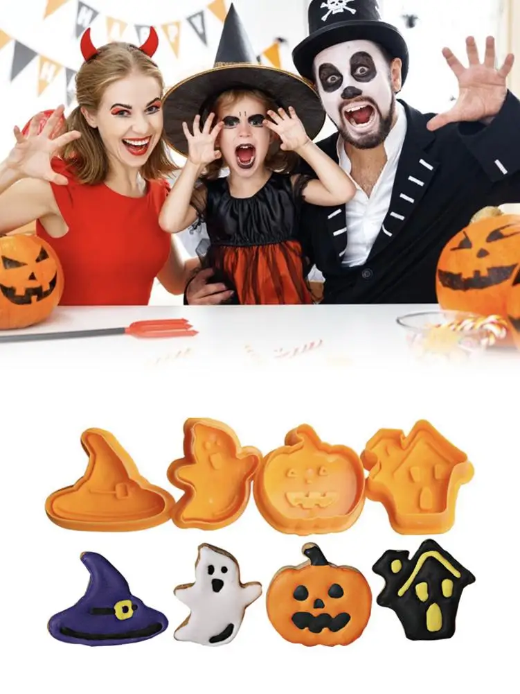 Baking Set Tool Diy Cake Decoration Plastic Biscuit Cutting Mould For Halloween Cookie Cutting Decoration
