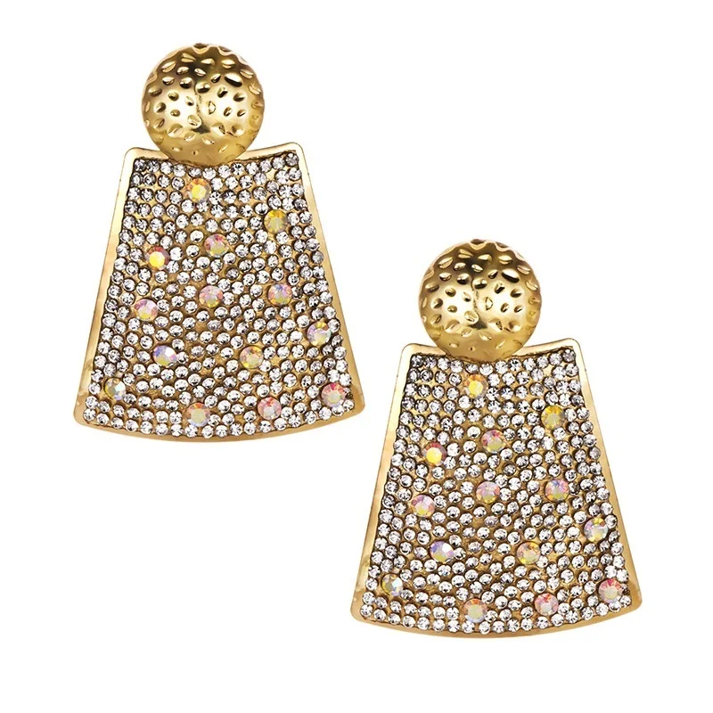 

Vintage Crystal Heart Drop Earrings For Women Wedding Party Gift Bohemian geometric Design Dangle Earrings Christmas Jewelry