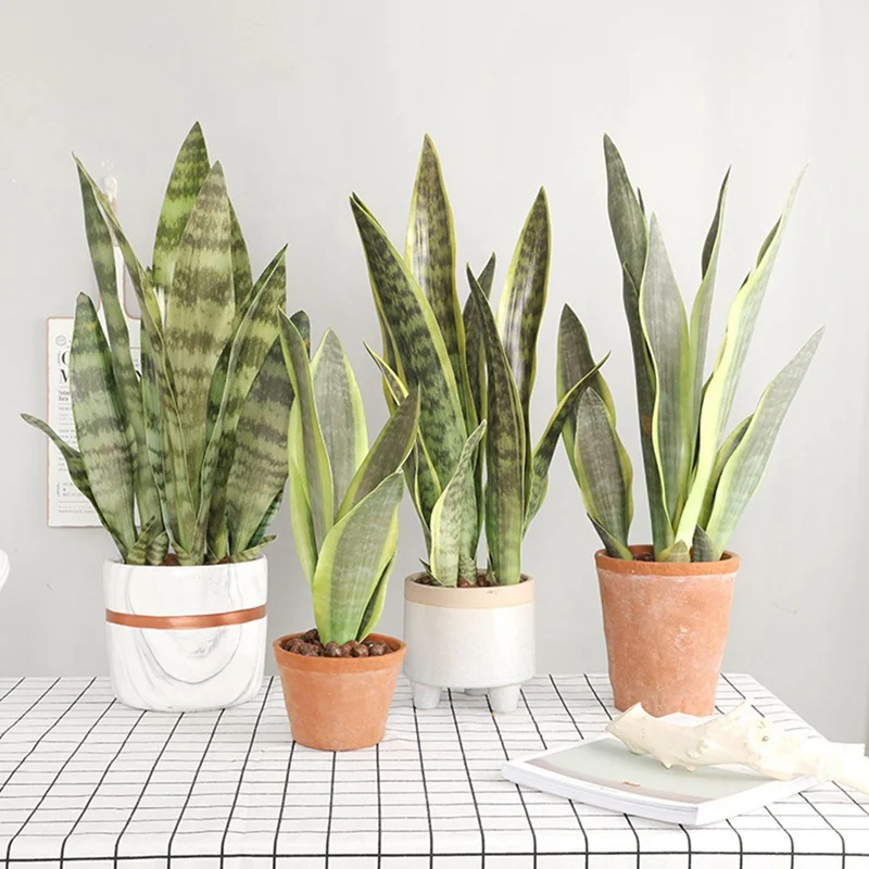 

Artificial Plants Sansevieria Branch For Bonsai Decoration Fake Plastic Tiger Piran Leaves Plants DIY Home Garden Decors