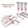12pcs W0.5 ~40 Diamond Polishing Abrasive Paste Compound Syringes Grinding Polishing Lapping Paste Micron Glass Metal Tools
