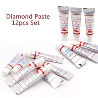 12pcs W0.5 ~40 Diamond Polishing Abrasive Paste Compound Syringes Grinding Polishing Lapping Paste Micron Glass Metal Tools
