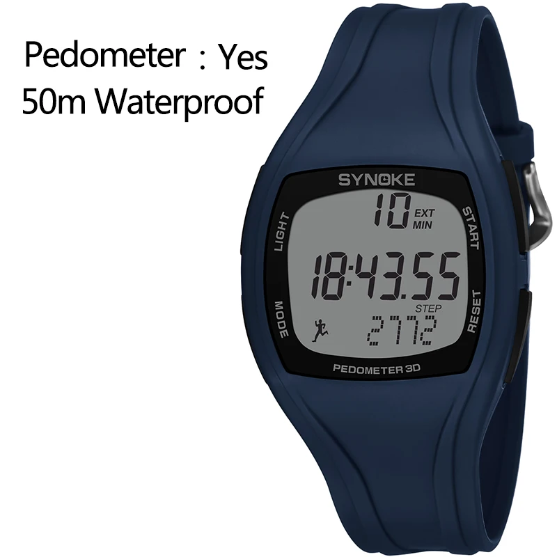 SYNOKE Digital Watches Mens Top Brand Luxury 3D Pedometer Black Military Sport Watch Men Waterproof Wristwatch 9105 Reloj Hombre 