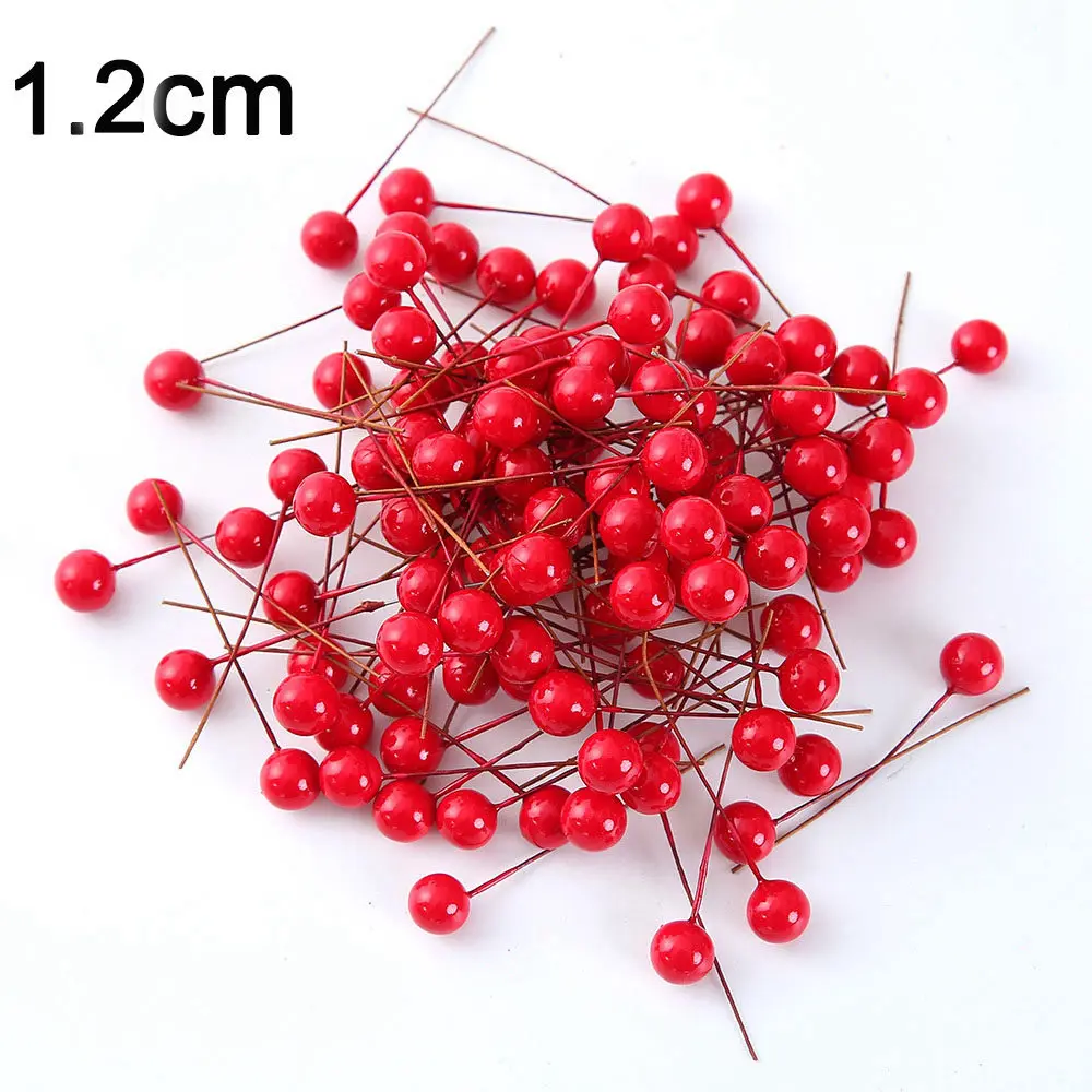 Groß Mini Künstliche Beeren Obst Staubblätter Kirsche Weihnachten Kunststoff Perle Beeren Hochzeit DIY Geschenk Box Decor Kranz Zubehör – Detail 2