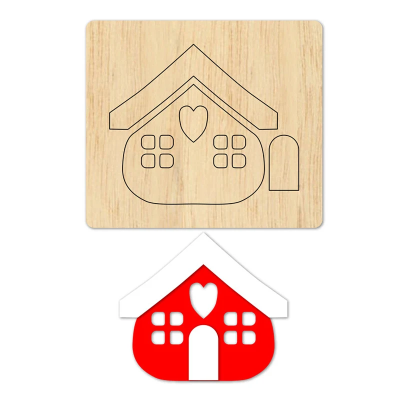 

Customized Leather Metal Cutting Dies Handcraft DIY wooden mold dies cutting & Wooden Punching dies Heart House Frame 2019 New