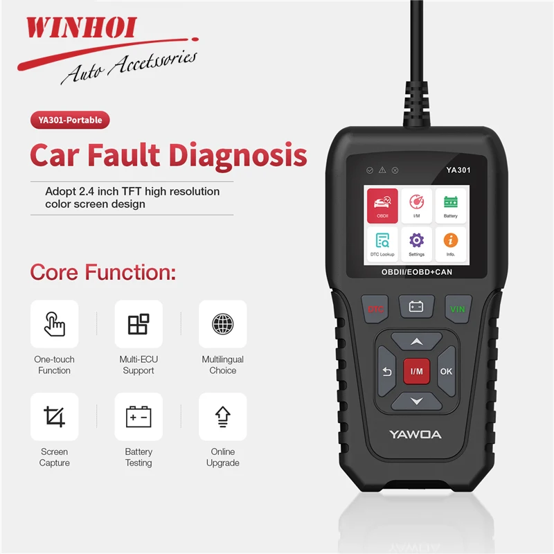 

OBD2 Scanner Automotive Car Code Reader 2.4" TFT Color Screen Car Diagnostic Scanner Auto OBD2 Scanner Professional Test Tool