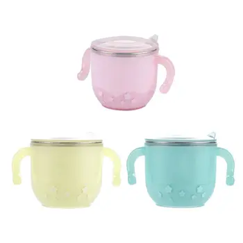 

Leakproof BPA free 360 Degree Spoutless Trainer Cup Baby Learning Drinking Cup With Double Handle Flip lid Infants Feeding Cups