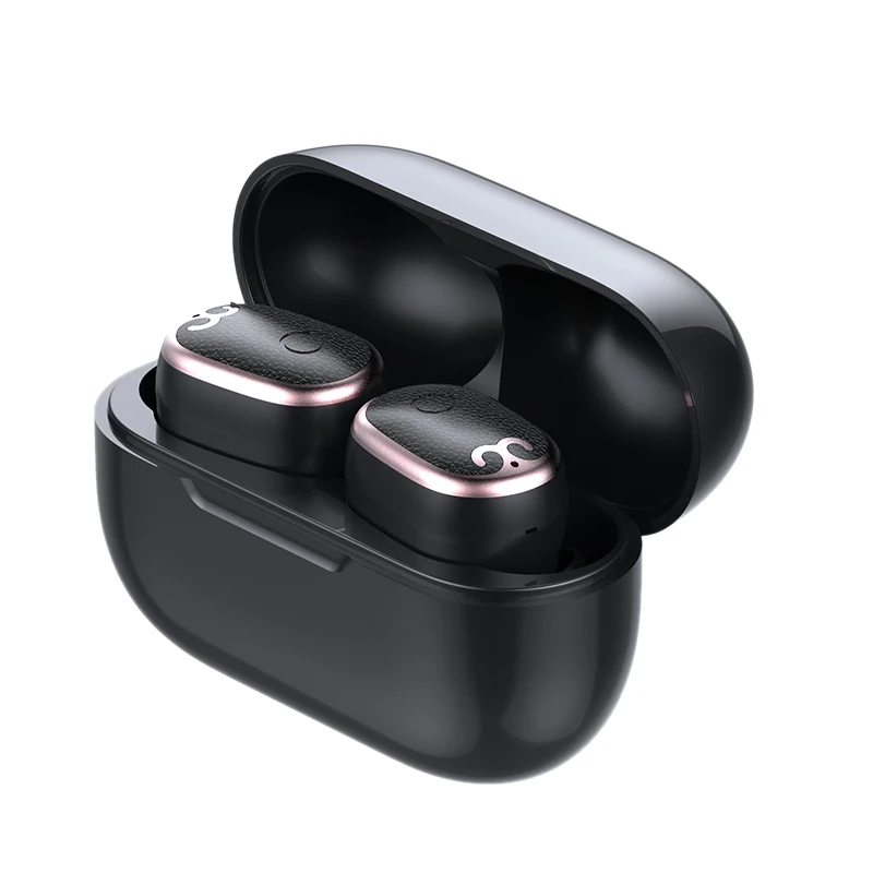 Wireless Headphones HD Stereo Noise Cancelling Gaming Headset TWS Fingerprint Contact Charging Box Bluetooth Earphones