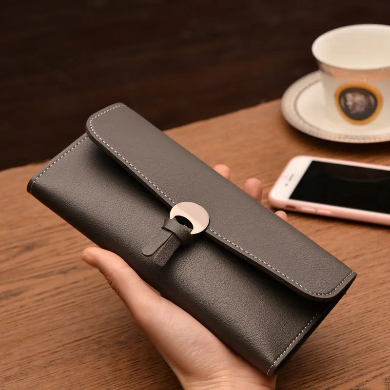 DH Кошелек модный кожаный Длинный кошелек для женщин Carteira Portfel Cartera кошельки качественный дизайнерский клатч Сумочка для денег - Цвет: DH