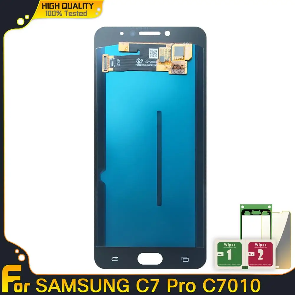ЖК-дисплей Super AMOLED высокого качества для Samsung Galaxy C7 Pro C7010 закаленное стекло
