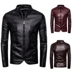 Новое поступление брендовая мотоциклетная кожаная куртка Мужские кожаные куртки jaqueta de couro masculina мужские кожаные пальто