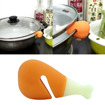 

3pcs Cute Silicone Anti-overflow Kitchen Gadgets Chicken Leg Shaped Spill-proof Clip Prevent Soup from Overflowing Kitchen Tools