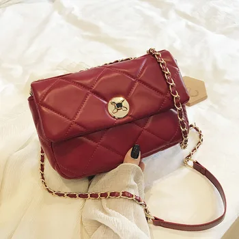 

Crossbody Bag Women's All-match Summer Popular 2020 New Fashion Textured Shoulder Bag All-match Small Square Bag