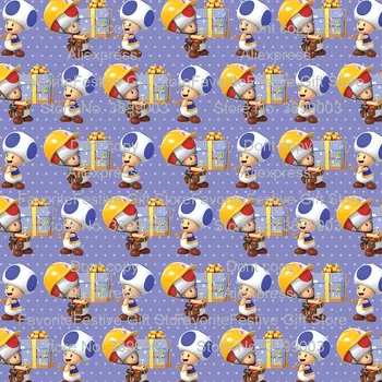 

Super Mario Bros Pink Princess Peach Daisy Patchwork Cloth,DIY Sewing Quilting Material ForBaby&Children