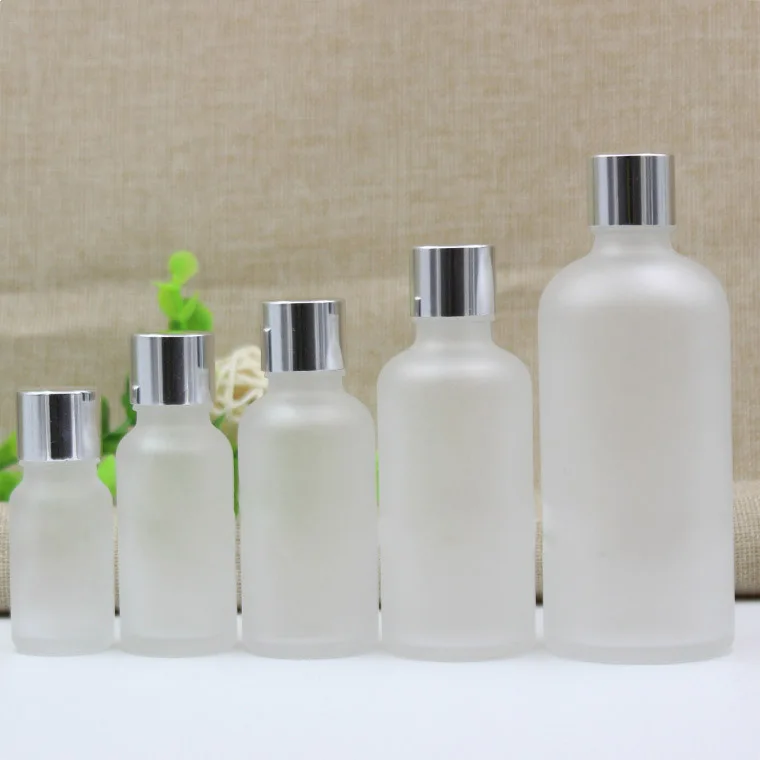 5ml 10ml 15ml 30ml 50ml 100ml Frosted Clear Glass Essential Oil Bottles Empty Vials Bright Silver Aluminum Cap | Красота и здоровье