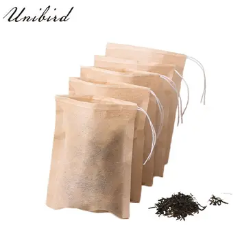 

Unibird 100Pcs/Set Tea Bag Wood Pulp Paper Tea Infuser Strainer Drawstring Bags for Help Loose Leaf Kitchen Spice Seasoning Tool