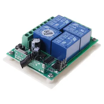 

433MHz DC12V 4CH Wireless RF 4-Key Relay Remote Control Switch Receiver Transmitter B85B