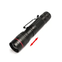 Hot selling Mini led strong light zoom flashlight outdoor lighting portable Q5 tactical flashlight with clip