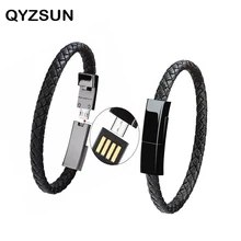 QYZSUN, новинка, кожаный браслет, зарядное устройство, кабель type-C, USB, браслет, зарядное устройство, зарядный кабель, шнур синхронизации для IPhone, Android, телефонный кабель