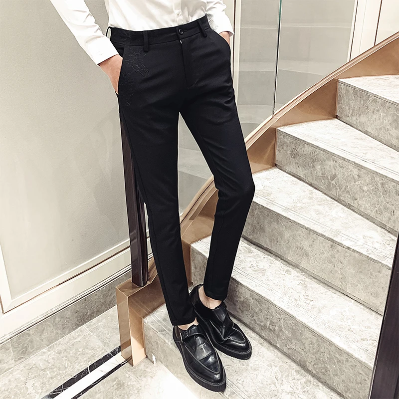 

28-34 Business Formal Wear Mens Dress Pants Korean Slim Fit Casual Suit Pants Men All Match Office Trousers Men