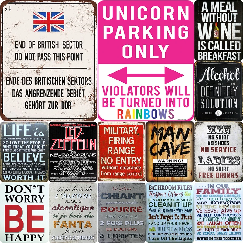 De Metal De Hierro Cartel Estano Signo Placa Decoracion De La