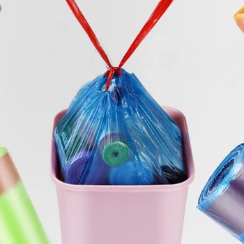 

Household Automatic Closing Garbage Bag Thickening Drawstring Garbage Pocket Portable Drawstring Kitchen Plastic Garbage Bags