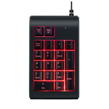 

RGB Backlit USB Wired Numeric Keyboard with 19 Keys for Working At Home Red+Blue+Purple