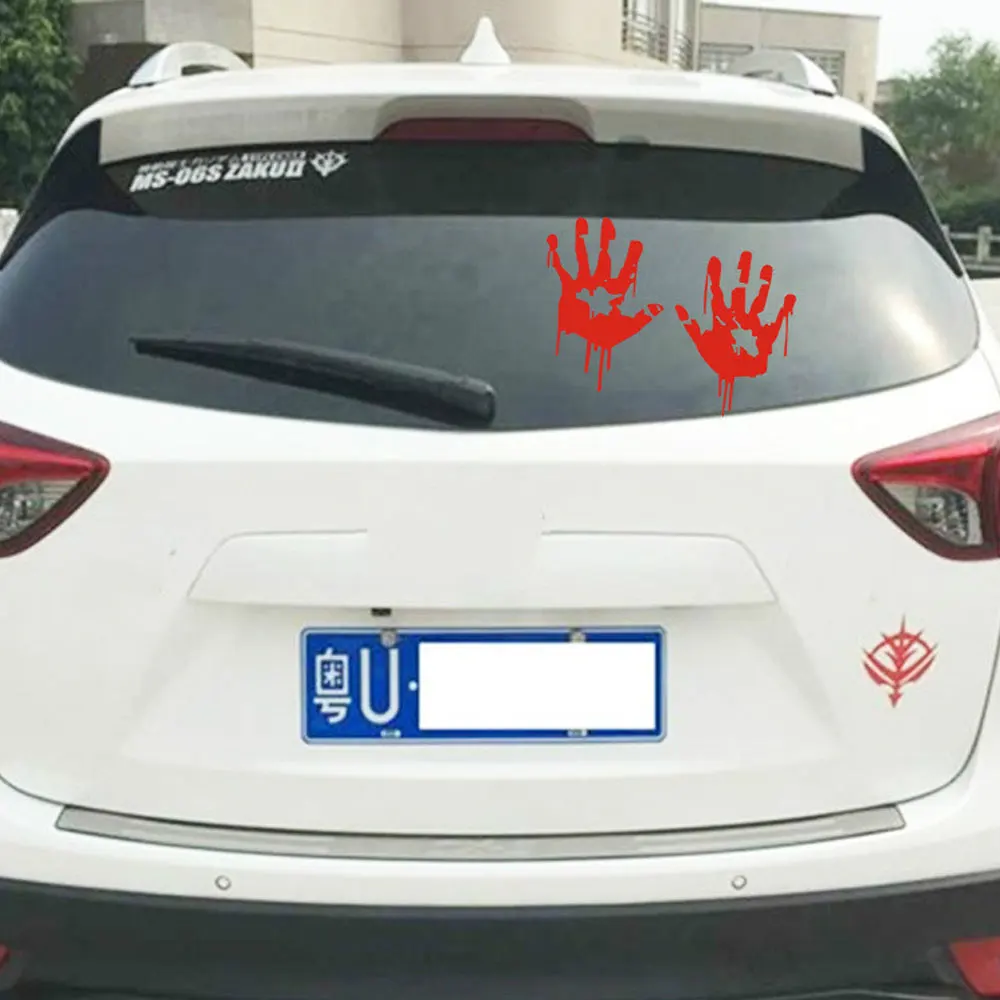 DSYCAR 2 пара/лот зомби кровавые руки печать забавная виниловая наклейка на машину