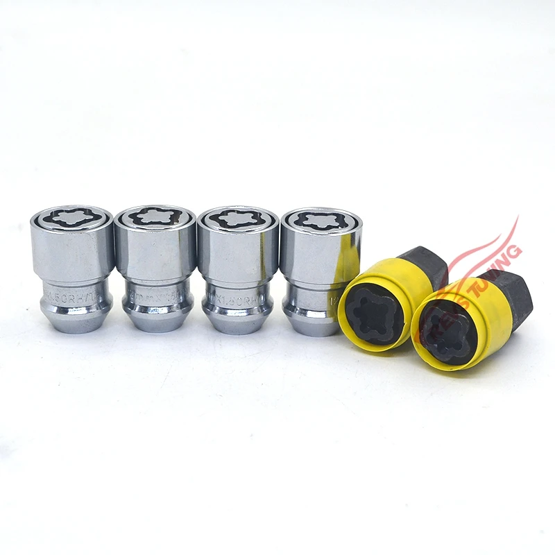 M12X1.5 M12X1.25 4Nuts + 2Keys Anti-Theft 36mm Security Steel Auto Car Wheel Lock Nuts Locking Lug Nuts wheel bolt lock