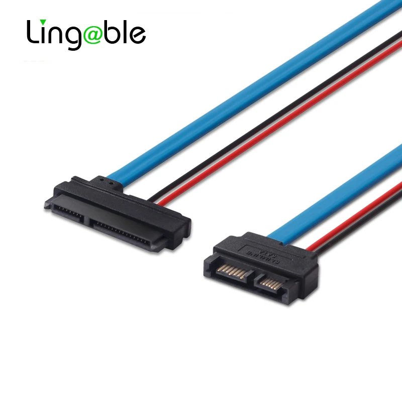 20 Inches Slimline 13 pin SATA Female to 22 Pin SATA Male Cable Adapter