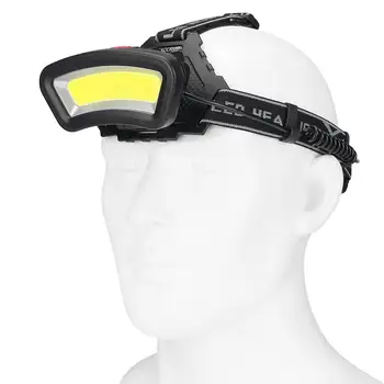 

COB LED Headlamp Rechargeable Waterproof Headlight with Adjustable Headband Multi-function 4 Lighting Modes Head Lamp #CW