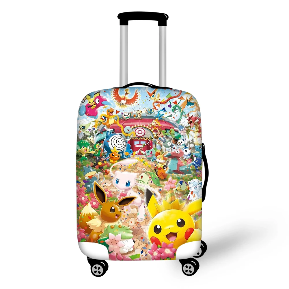 HaoYun Elastic Suitcase Cover Cartoon Pokemon Design Dust-proof Luggage Cover Kawaii Pikachu Luggage Protective Accessories