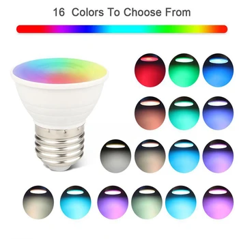 

E27 led bulb RGBW lamp cup AC 85-265V Dimmable bulbs spotlight E27 Bulb 5W Color Change Lamp Light+24 Key IR Remote Controller