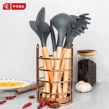 

11/12Pcs Kitchen Utensils Set,Dark Grey Silicone Cooking Utensils Set,Nonstick Spatula Spoons Home Cookware Kitchen Tools Gift