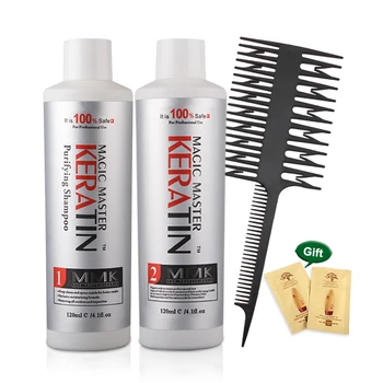 

Hot selling 120ml 0% FORMALDEHYDE Keratin Set NO SMELL NO SMOKE NO IRRITATION Straighten and Care Hair Treatment Free Shipping