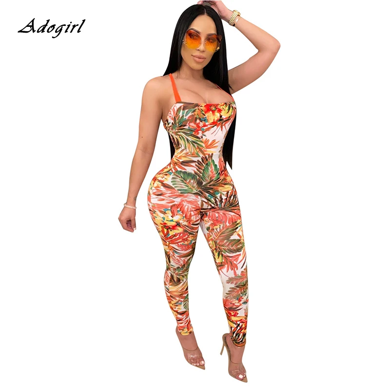 Backless Cross Lace-up Sexy Jumpsuit Women 2020 Summer Stretch Straps Sleeveless Slim Leaf Print Bodycon Bodysuit Rompers Women Backless Cross Lace-up Sexy Jumpsuit Women 2020 Summer Stretch Straps Sleeveless Slim Leaf Print Bodycon Bodysuit Rompers Women
