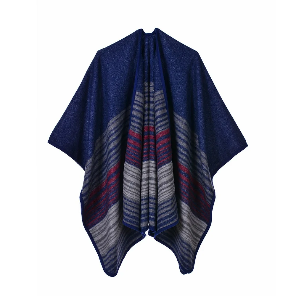 

Winter Scarf for Women Cashmere Poncho Shawl Pashmina Scarves Lady Bufanda Wraps Thick Warm Striped Female Scarfs 2019 New