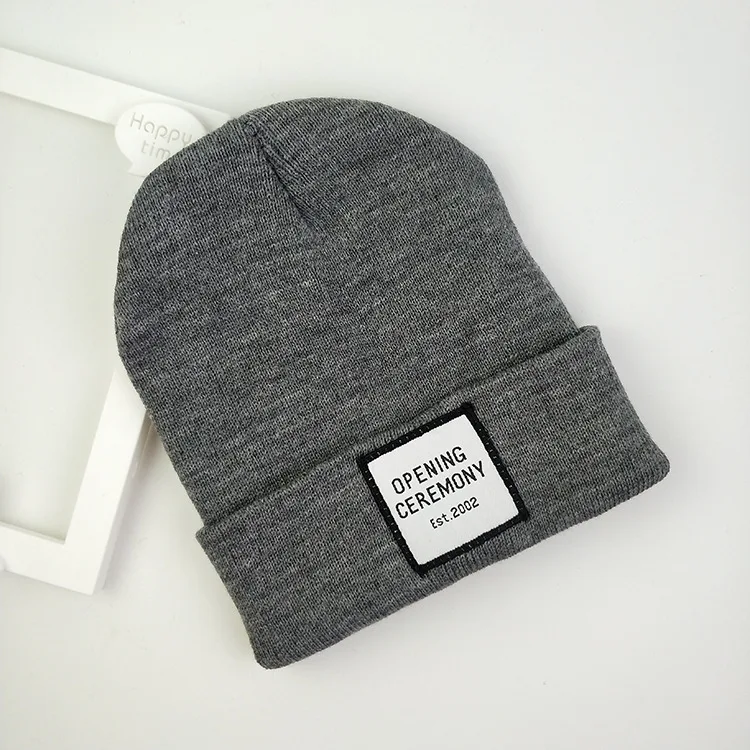 Кепка осенняя и зимняя новая Женская Вязаная Шапка-бини уличная однотонная теплая шерстяная шапка с капюшоном мужская теплая зимняя шапка - Цвет: grey  A888