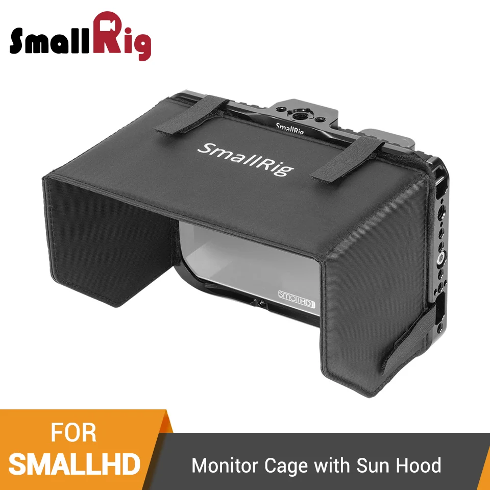 

SmallRig Monitor Cage with Sun Hood for SmallHD FOCUS 7 Screen Monitor Protective Cage With Arri Locating Hole/NATO Rail -2470