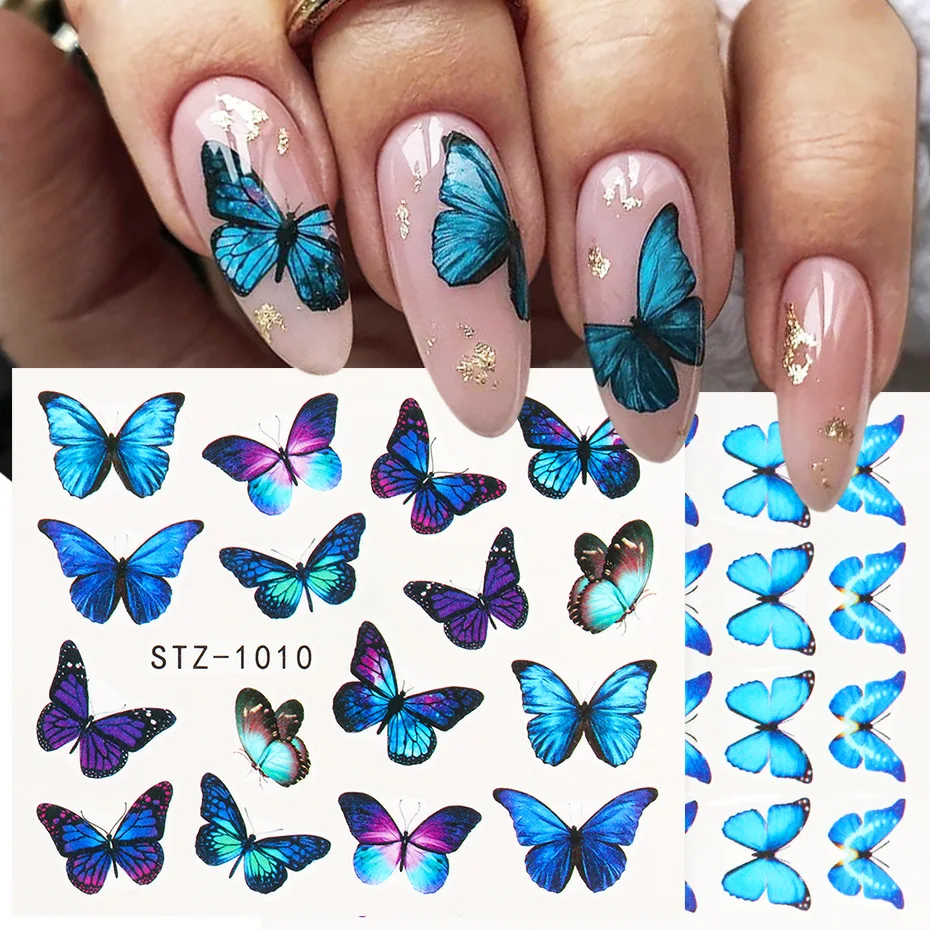 H0f75830c6ef440f389dab912dd0d62e1f Beauty-Health 4pcs/Set Nail Butterfly Stickers