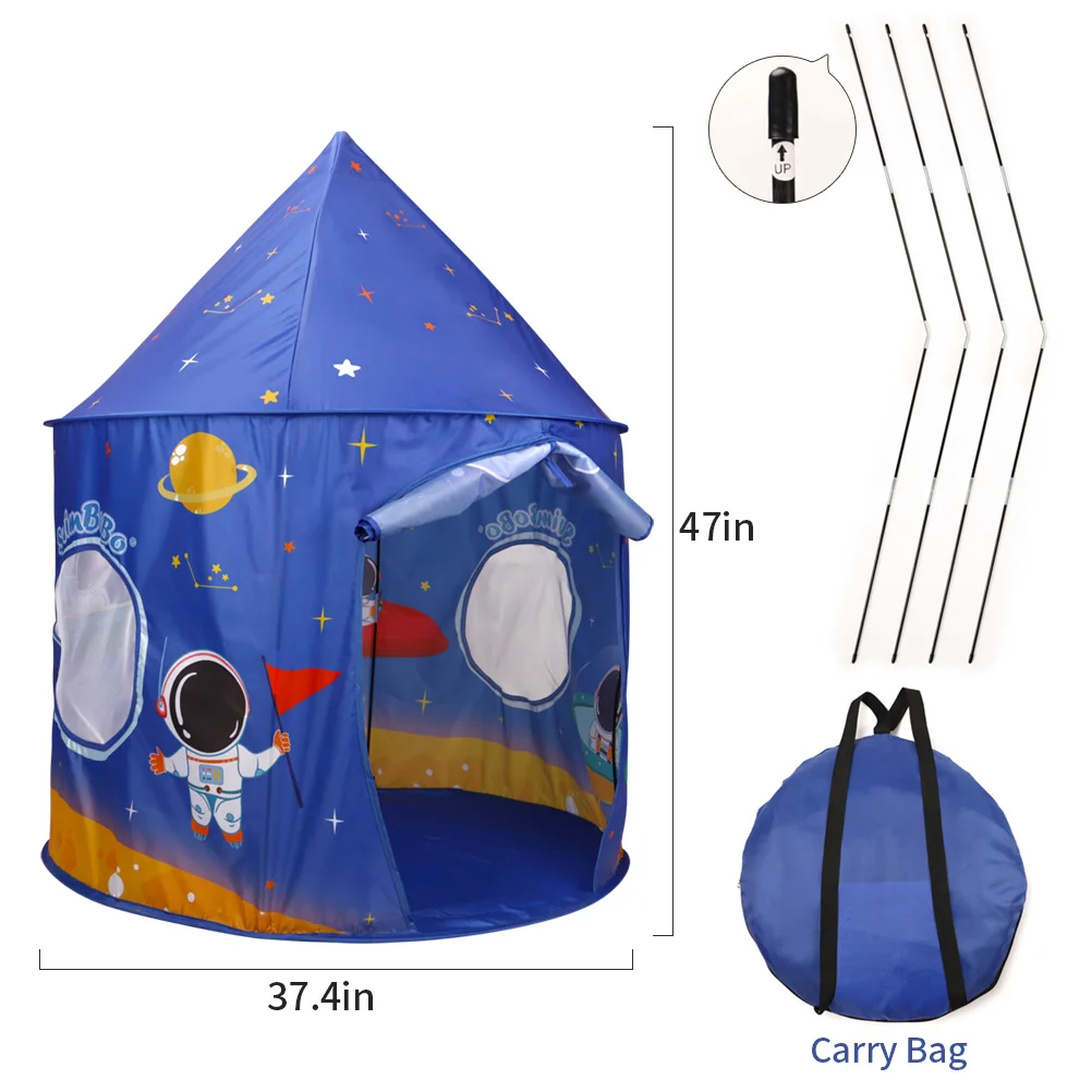 Kids Play Tent Portable Foldable Prince Folding Tent Children Boy Cubby Play House Children Gifts Outdoor Toy Tents Castle 4