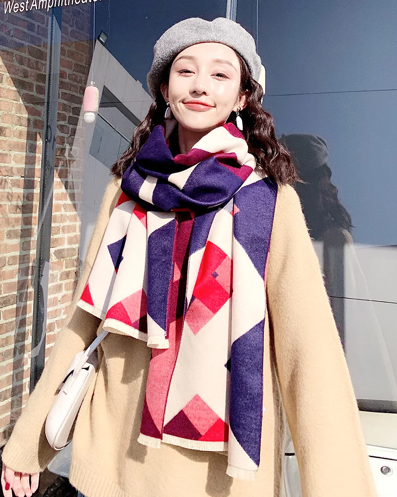 Стиль Китайский шелковый теплый дамы осенью и зимой утолщенные кашемировые шали дамы модный шерстяной шарф пляж прекрасный платок
