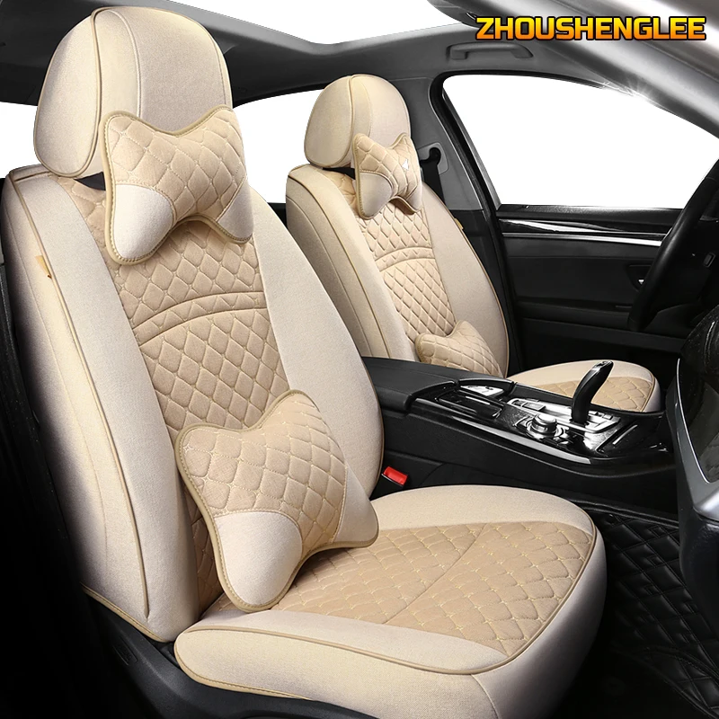 ZHOUSHENGLEE Custom FLAX car seat covers For LEXUS LX570 LX500 LX450