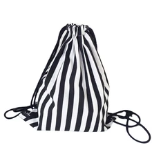 Сумка на шнурке полосатый Парусиновый Рюкзак со шнурком легкий рюкзак сумка Печать подростковые рюкзаки дорожная сумка для хранения