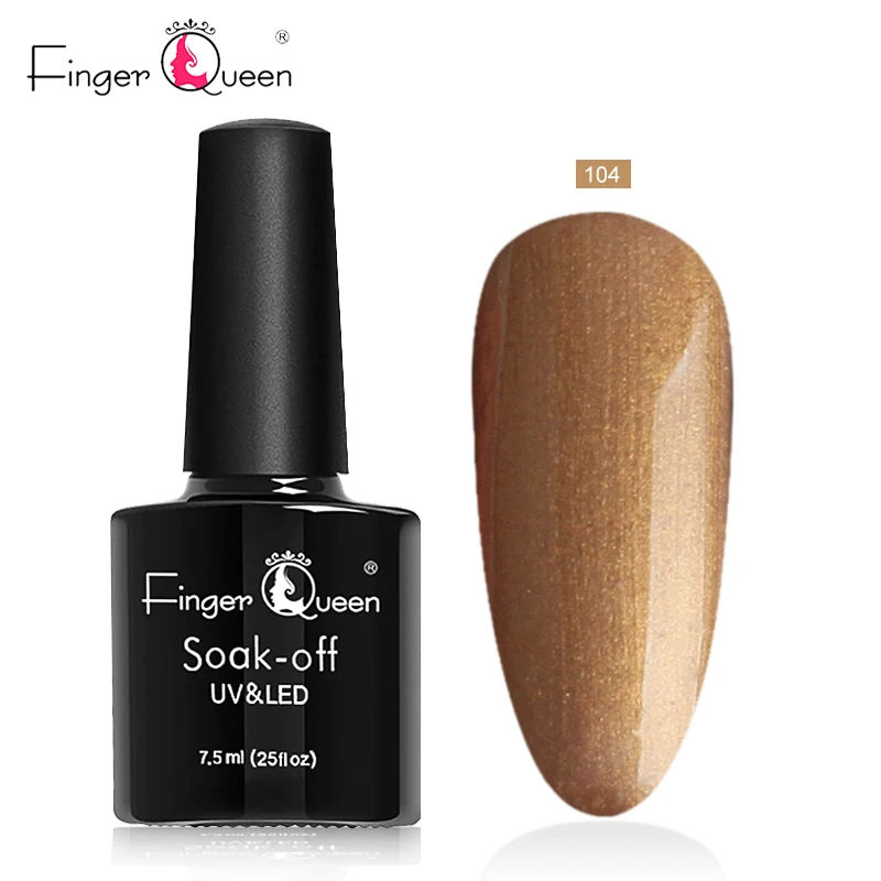 Гель-лак для ногтей Fingerqueen для маникюра, полууф и светодиодные перманентные эмали, чистый блеск, Гель-лак для ногтей - Цвет: 104
