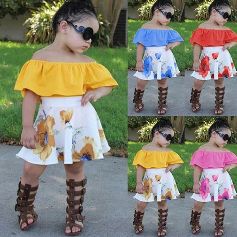 Повседневные платья для девочек; Брендовая детская одежда; футболка с короткими рукавами и принтом; платье из полиэстера с цветочным рисунком; комплекты одежды из 2 предметов; детское платье