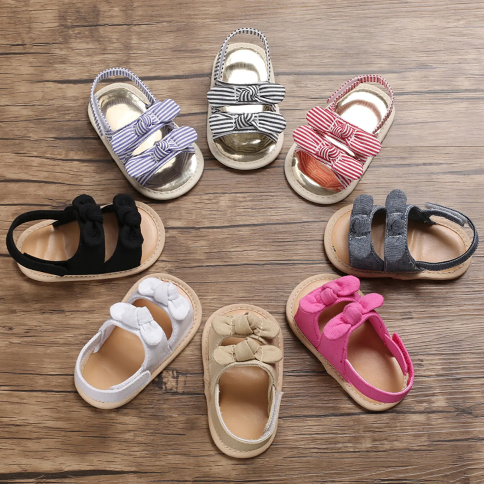 

Baby Girls Boys Sandals Premium Soft Anti-Slip Rubber Sole Infant Summer Outdoor Shoes Toddler First Walkers 0-12 Months