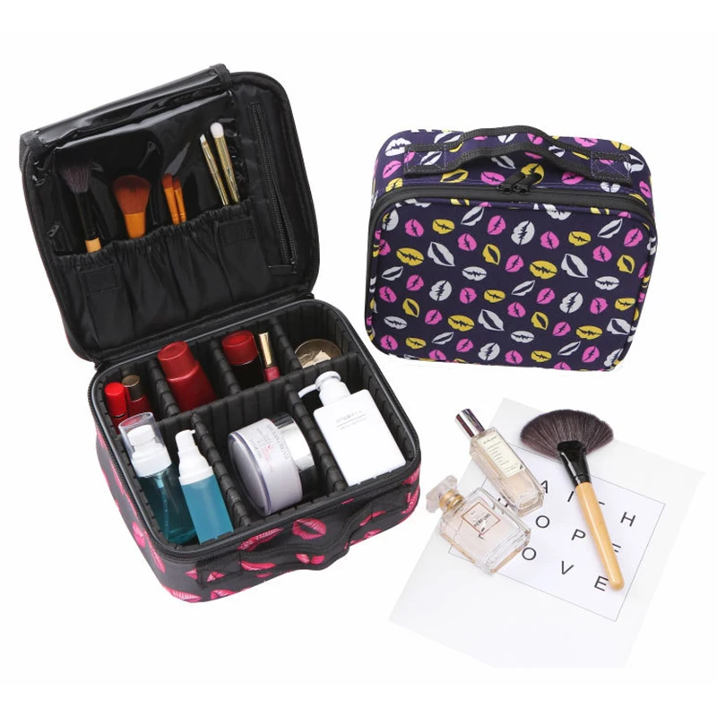 

Women Cosmetic Bag Toiletries Storage Bag Adjustable Dividers Classified Storage Cosmetics Makeup Wash Toiletries Beauty Case