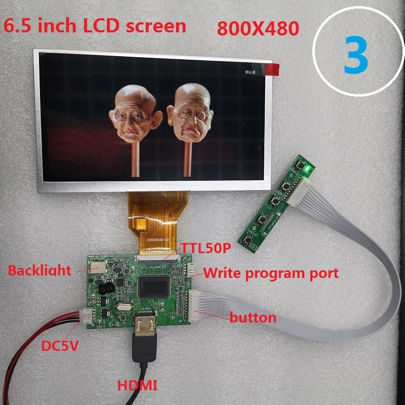 6.5 ġ ÷  󽺺  ޴ ÷ ġ ڵ DIY400  800X480  LCD ̹ 
