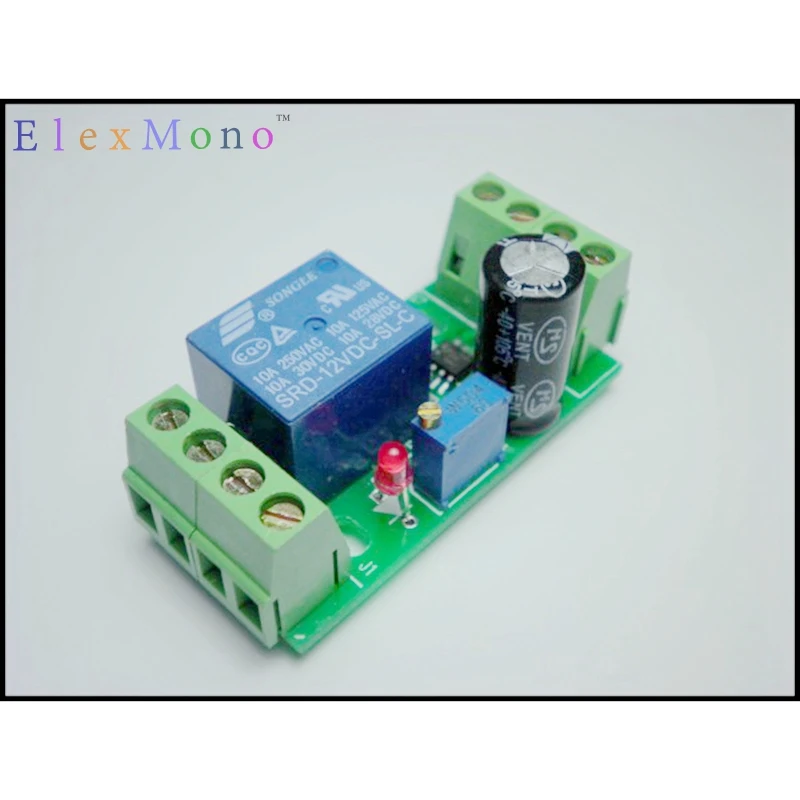 

Input DC12V 1-180 Seconds Adjustable Delay Relay Timer Module Circuit Controller PLC Automation Access Control Switch