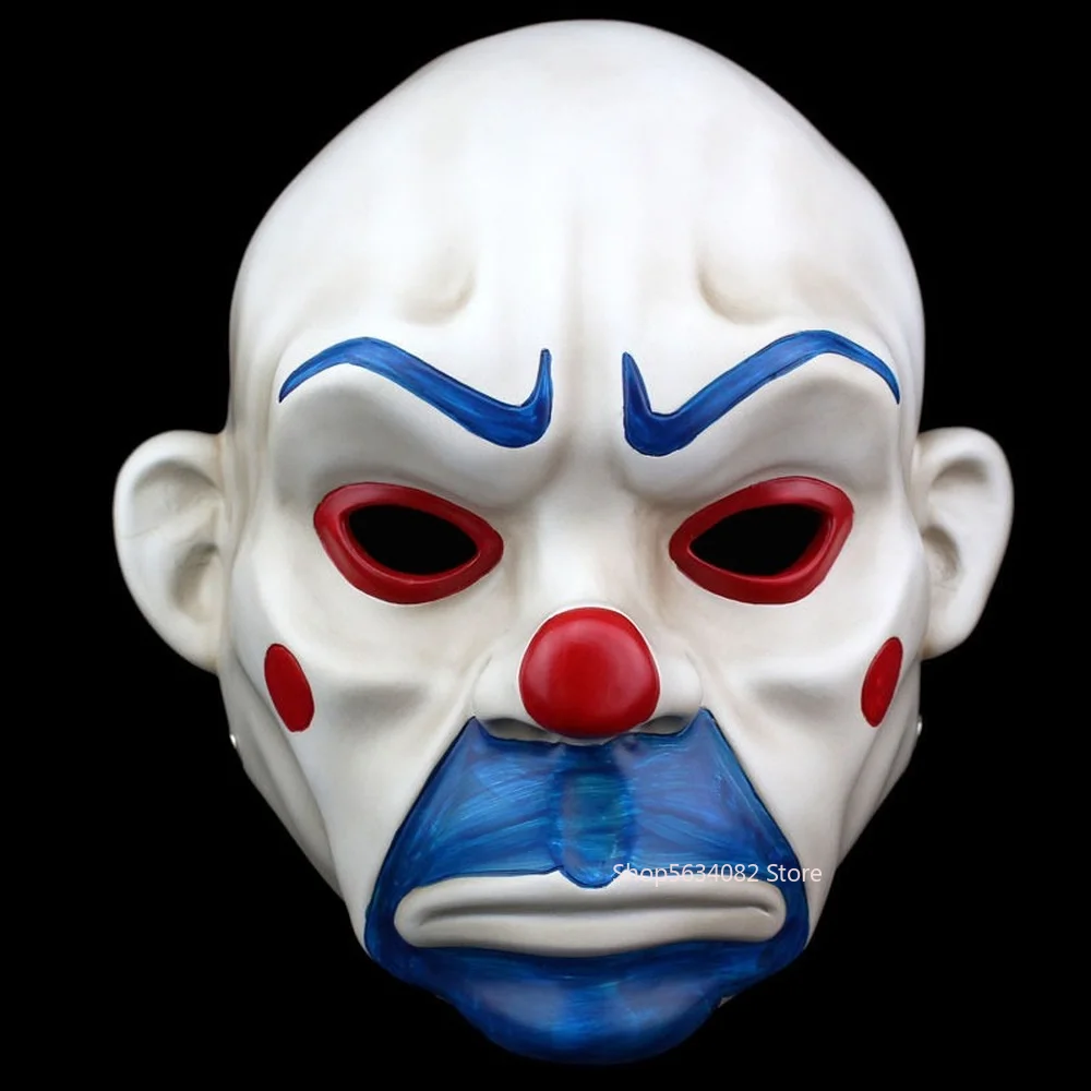 High-grade Resin Joker Bank Robber Cosplay Mask Clown Prop Masquerade Party Horror Masks Christmas Halloween | Тематическая одежда